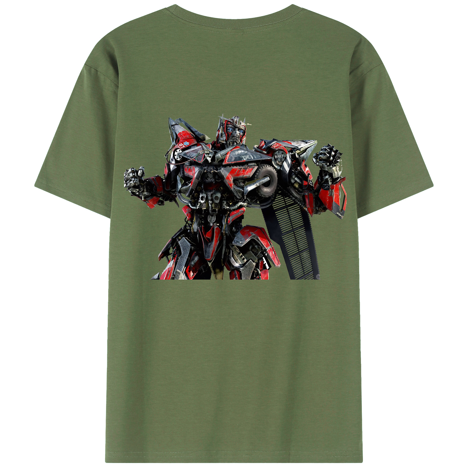 （画像用） Transformers トランスフォーマー 綿100％ メンズ半袖Tシャツ（バックプリント） 通気性